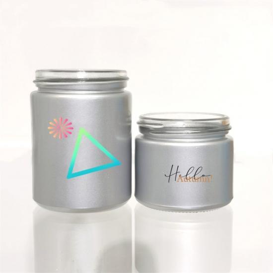 Custom CR Silver Glass Bottle Glass Jar Container with Custom CR Silver Glass Bottle Glass Jar Container with