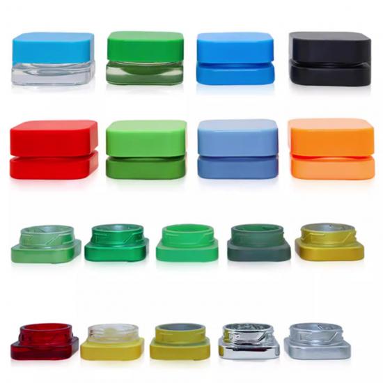 Custom Glass Concentrate Jar 5ml 7ml 9ml Square Glass