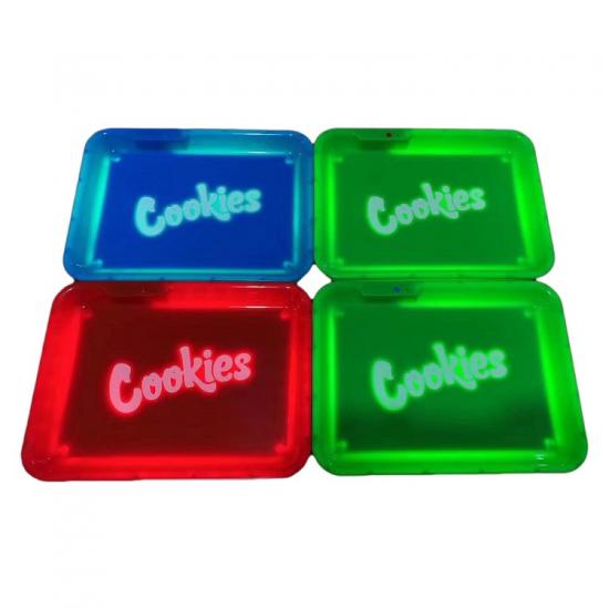 Custom Logo LED Cookies Glow Rolling Tray for Tobacco Custom Logo LED Cookies Glow Rolling Tray for Tobacco