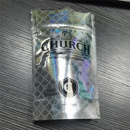 Custom Logo Printed Plastic Holographic Mylar Bags / Smell Custom Logo Printed Plastic Holographic Mylar Bags / Smell