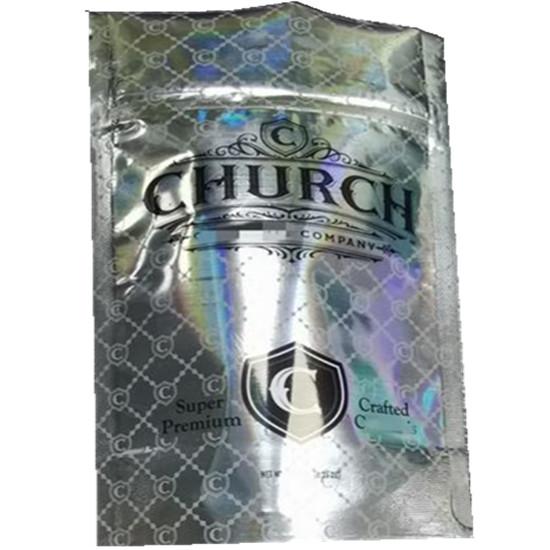 Custom Logo Printed Plastic Holographic Mylar Bags / Smell