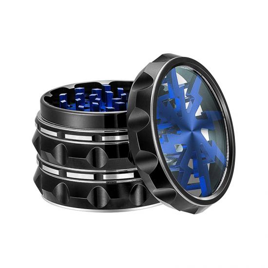 Custom Logo Printing 4 Pieces Aluminium Grinder With Pollen Custom Logo Printing 4 Pieces Aluminium Grinder With Pollen