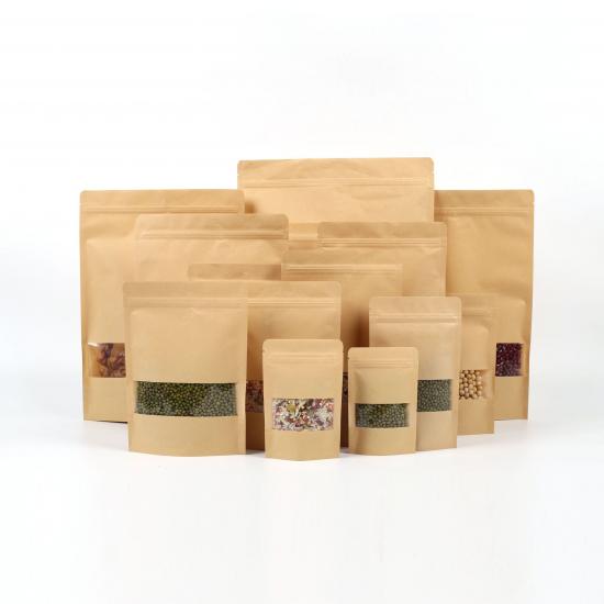 Customized Stand up Pouches Dry Food Packaging Brown Kraft