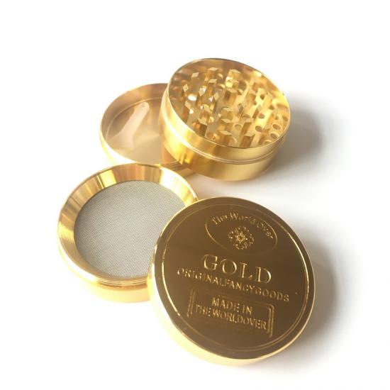 Food Grade Golden Metal Tobacco Smoke Grinder Food Grade Golden Metal Tobacco Smoke Grinder