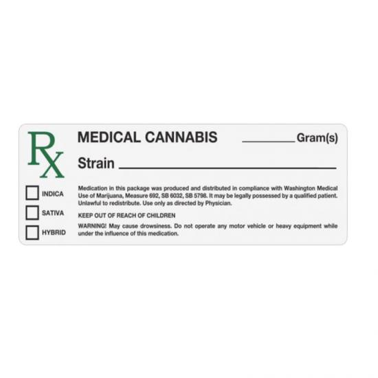 Generic Washington State Medical weed Label Rx Design- 1000 Generic Washington State Medical weed Label Rx Design- 1000
