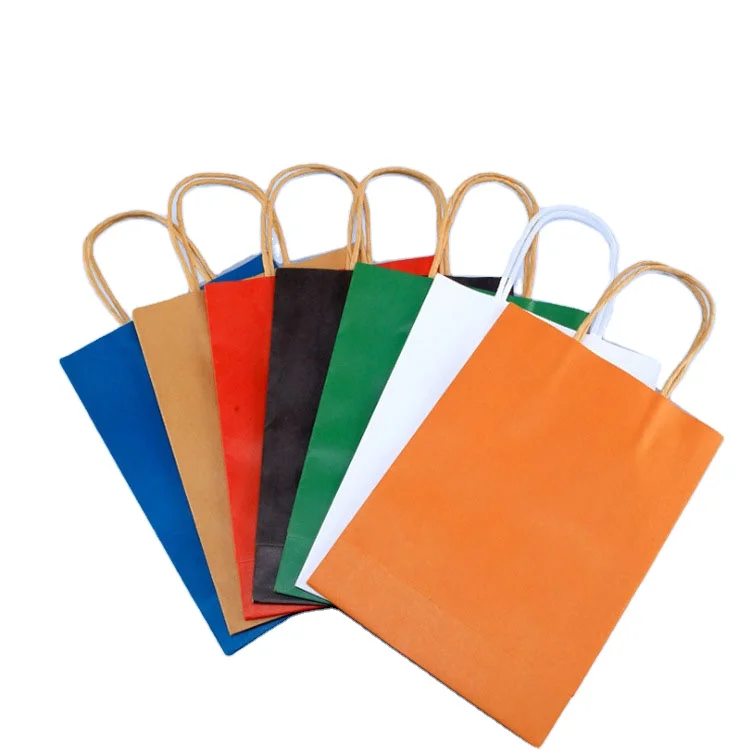 Custom Printed Brown Kraft Shopping Paper Bag With Handles Custom Printed Brown Kraft Shopping Paper Bag With Handles