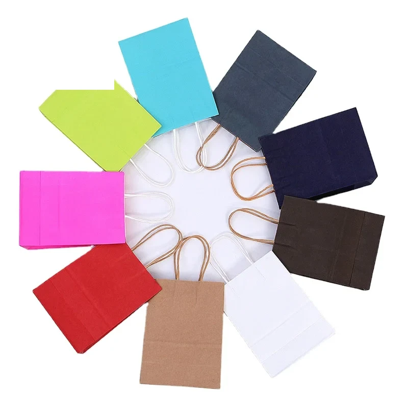 Custom Printed Brown Kraft Shopping Paper Bag With Handles Custom Printed Brown Kraft Shopping Paper Bag With Handles