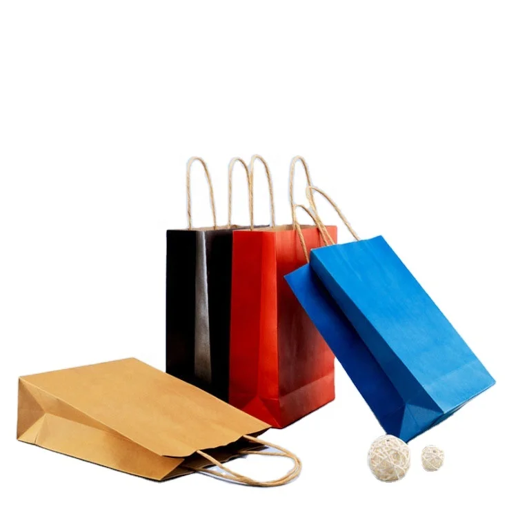 Custom Printed Brown Kraft Shopping Paper Bag With Handles Custom Printed Brown Kraft Shopping Paper Bag With Handles