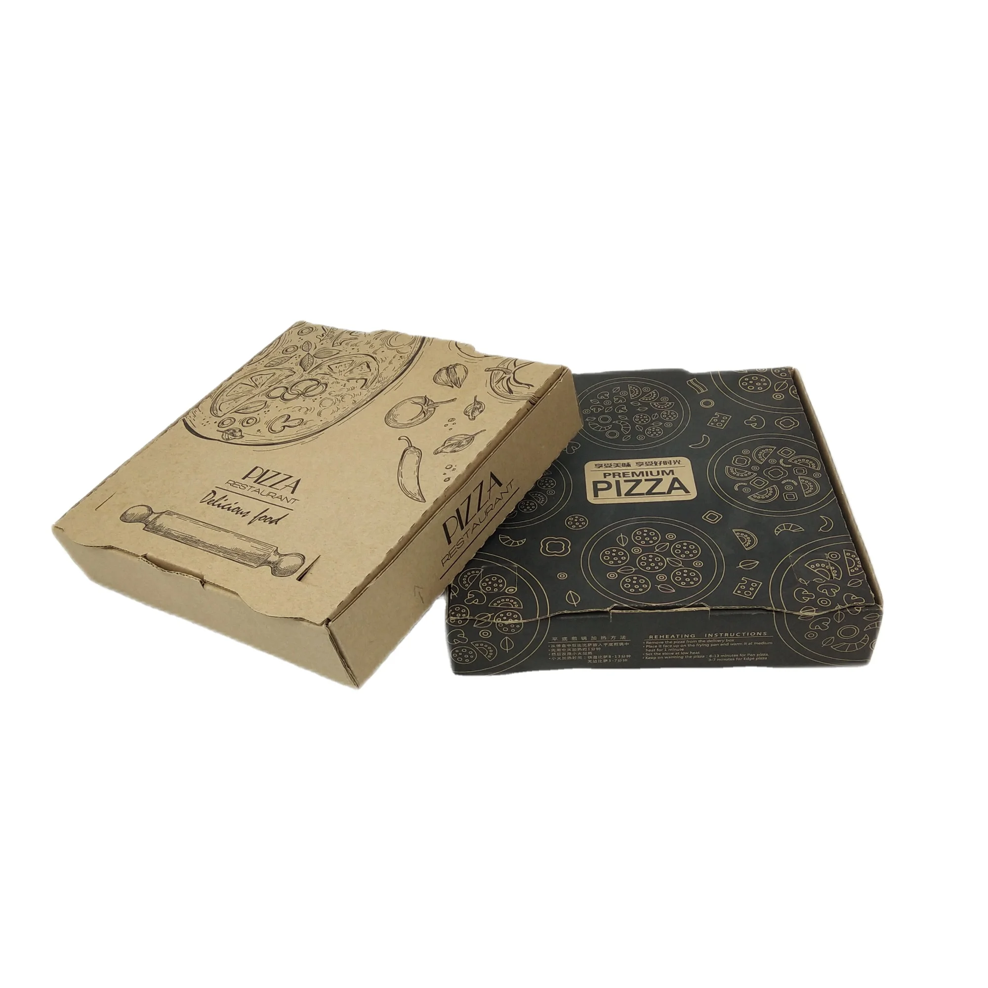 Brown Kraft Pizza Boxes With Logo Custom Takeaway Boxes Brown Kraft Pizza Boxes With Logo Custom Takeaway Boxes