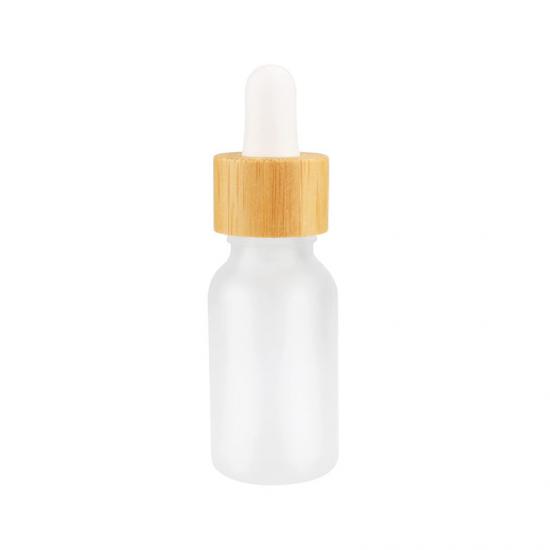 10ml 30ml 60ml Transparent Frosted Bamboo Cap Dropper Glass