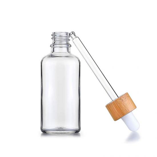 10ml 30ml 60ml Transparent Frosted Bamboo Cap Dropper Glass 10ml 30ml 60ml Transparent Frosted Bamboo Cap Dropper Glass