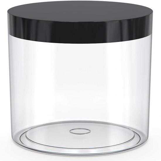 Amber Plastic Airtight Empty Skin Body Jar With Black Screw