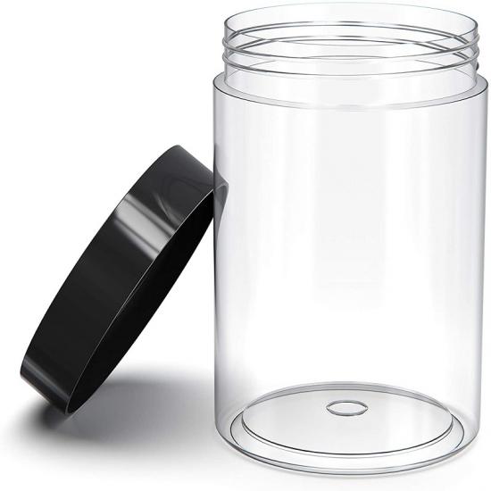 Amber Plastic Airtight Empty Skin Body Jar With Black Screw Amber Plastic Airtight Empty Skin Body Jar With Black Screw