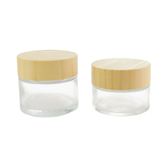 cosmetic packaging wooden lid glass cream jar