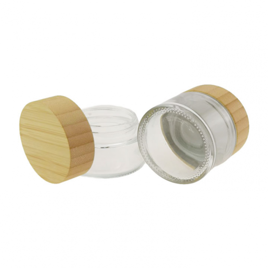 cosmetic packaging wooden lid glass cream jar cosmetic packaging wooden lid glass cream jar
