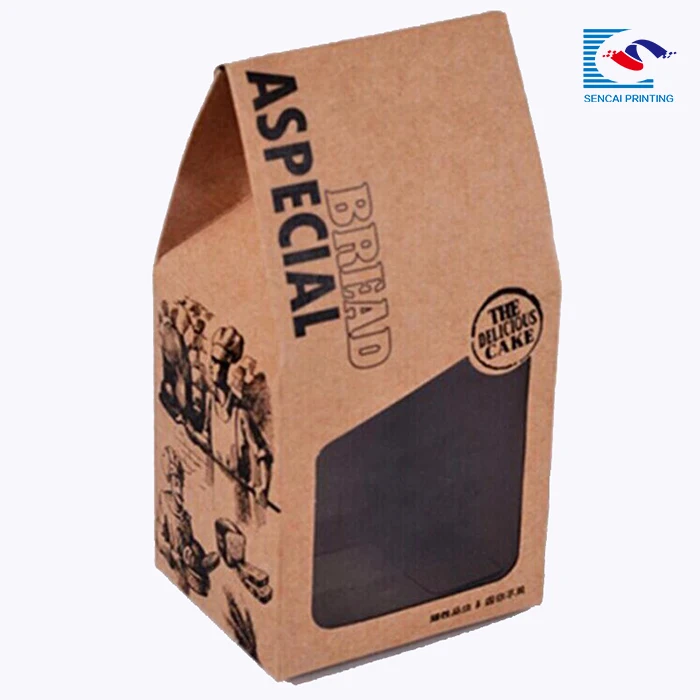 Kraft Paper Custom Printing Bakery Packing Box with Window Kraft Paper Custom Printing Bakery Packing Box with Window