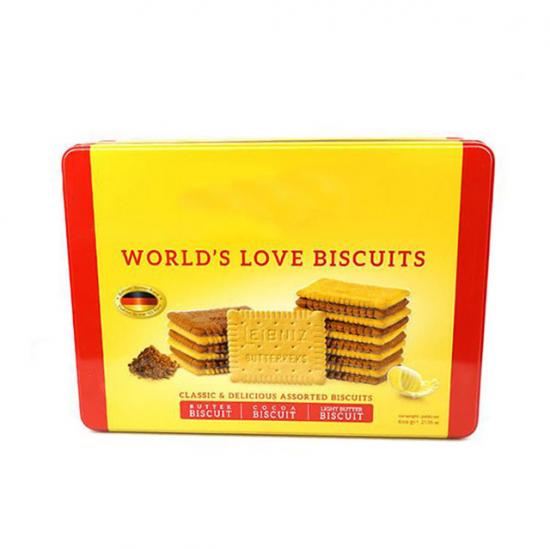 Metal Empty Rectangular Custom Printed Cookie Tin Box