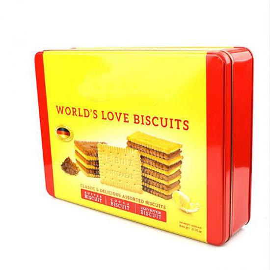 Metal Empty Rectangular Custom Printed Cookie Tin Box Metal Empty Rectangular Custom Printed Cookie Tin Box