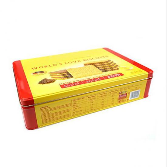 Metal Empty Rectangular Custom Printed Cookie Tin Box Metal Empty Rectangular Custom Printed Cookie Tin Box