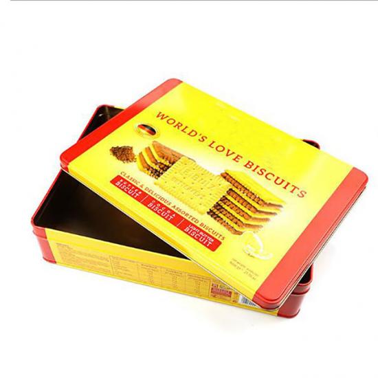 Metal Empty Rectangular Custom Printed Cookie Tin Box Metal Empty Rectangular Custom Printed Cookie Tin Box