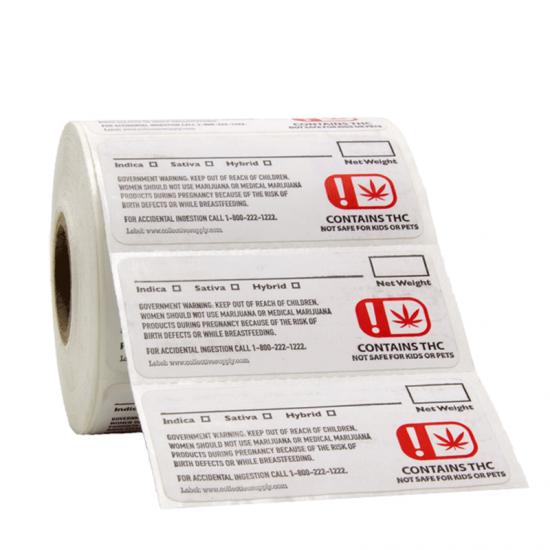 Oklahoma Cannabis Warning Labels 1000pcs - 1 Roll