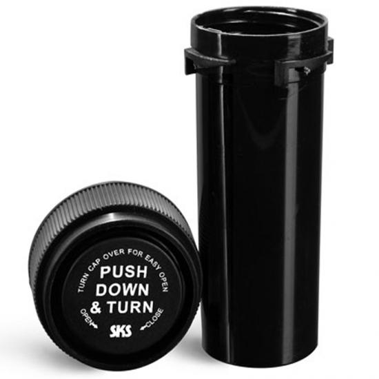 Opaque Black Dual-Purpose-Cap-Child-Proof Reversible Pill