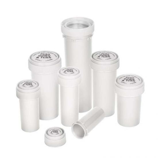 Opaque White Dual Purpose CR Reversible cap vials Opaque White Dual Purpose CR Reversible cap vials