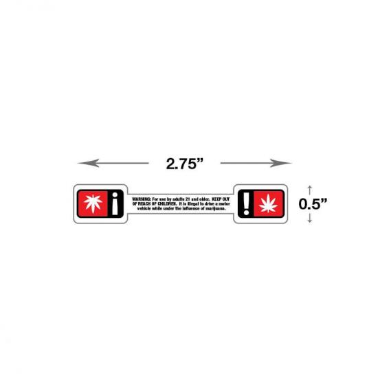 Oregon Marijuana Warning Tamper Evident Void Labels - 1 Roll