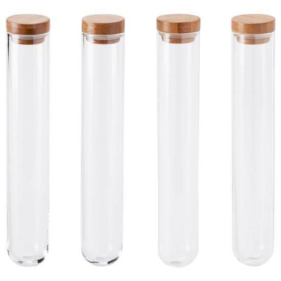 Pre Roll Cone Glass Bottles Test Tubes With Bamboo Lids Pre Roll Cone Glass Bottles Test Tubes With Bamboo Lids