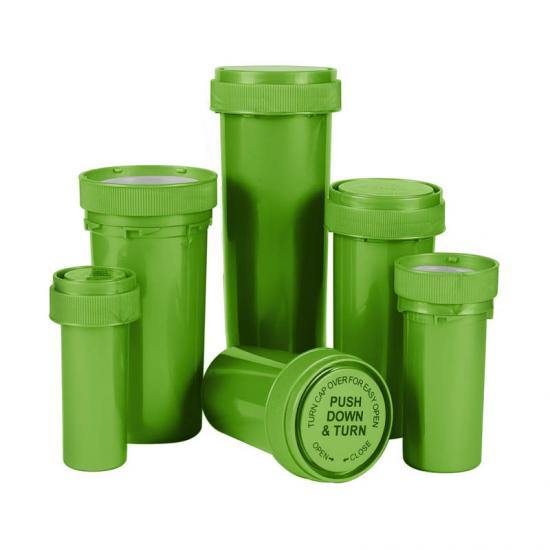 Reversible Vials with Dual Purpose Cap Plastic bottles