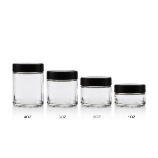 Straight sided rounded child resistant glass bottle
