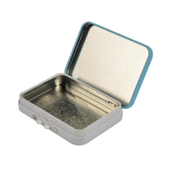 12*5.8*1.5cm square Recycled Child-proof Tin Box Pill