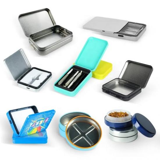 Custom Hinged Metal Tin Box With Hinged Lid Packaging