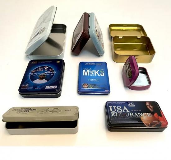 Custom Hinged Metal Tin Box With Hinged Lid Packaging Custom Hinged Metal Tin Box With Hinged Lid Packaging