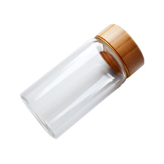 Custom Logo Strong Sealing Glass Bottle With Screw Bamboo Custom Logo Strong Sealing Glass Bottle With Screw Bamboo