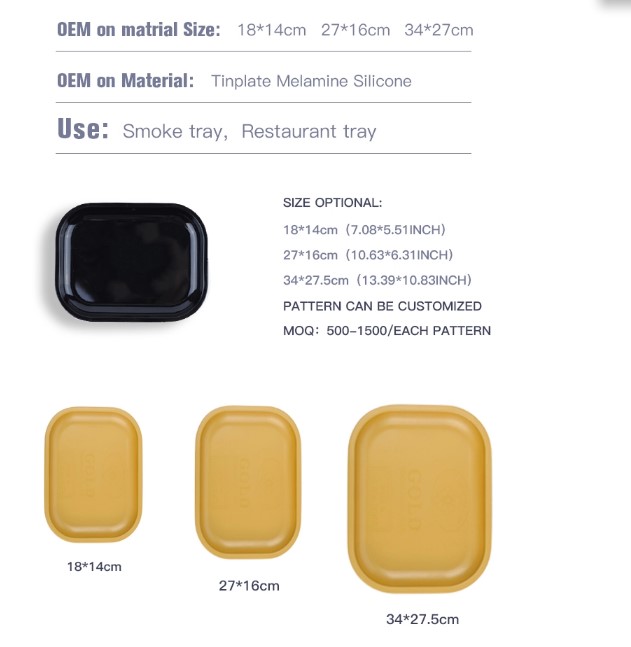 Tobacco Raw Tin Square Rolling Tray