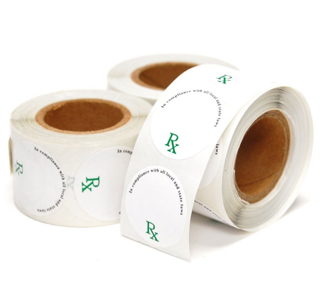 1" Diameter Small Round Medical Labels 1000/Roll