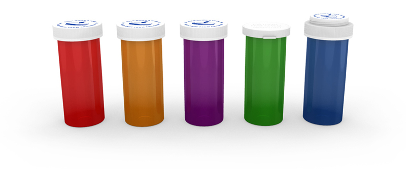 Reversible Vials with Dual Purpose Cap Plastic bottles