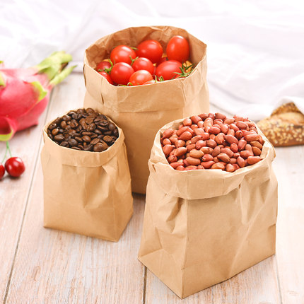 100% Recyclable Food Storage Packaging Brown Kraft Paper