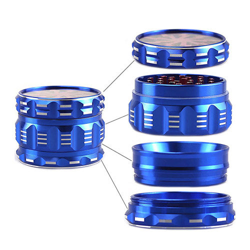 Custom Logo Printing 4 Pieces Aluminium Grinder With Pollen Custom Logo Printing 4 Pieces Aluminium Grinder With Pollen
