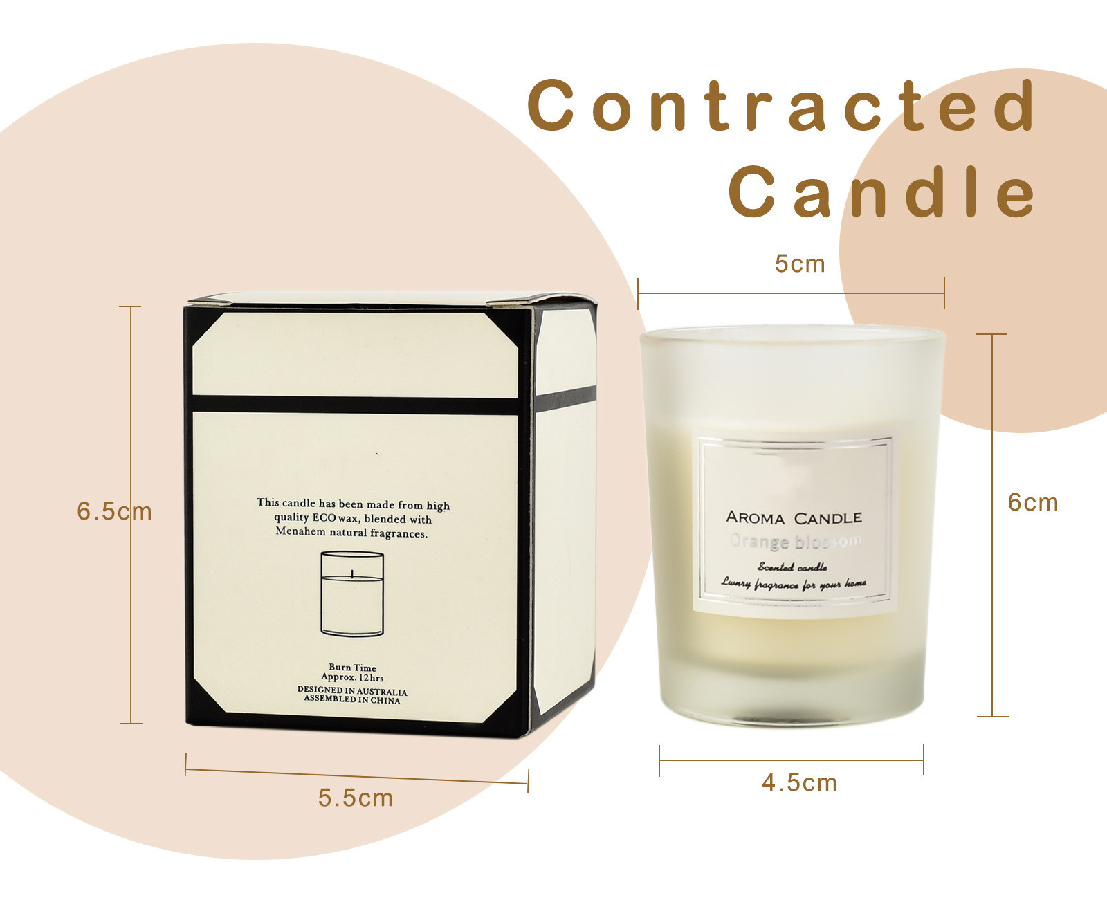 Luxury Custom Empty Matte Black Candle Holder Glass Candles