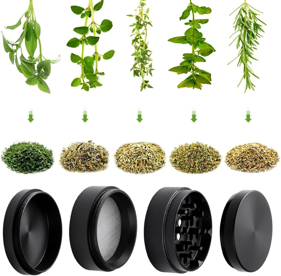 2.4 Inch Herb Mill 4-Piece Aluminium Spice Mill Herb Grinder
