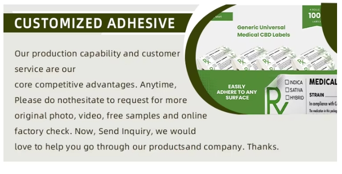 Premium Self Adhesive Sticker 3x1 Inches RX Printing Medical