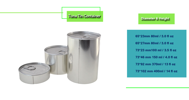 Custom 100ml 150ml 3.5g 7g Easy Ring Pull Metal Tin Cans
