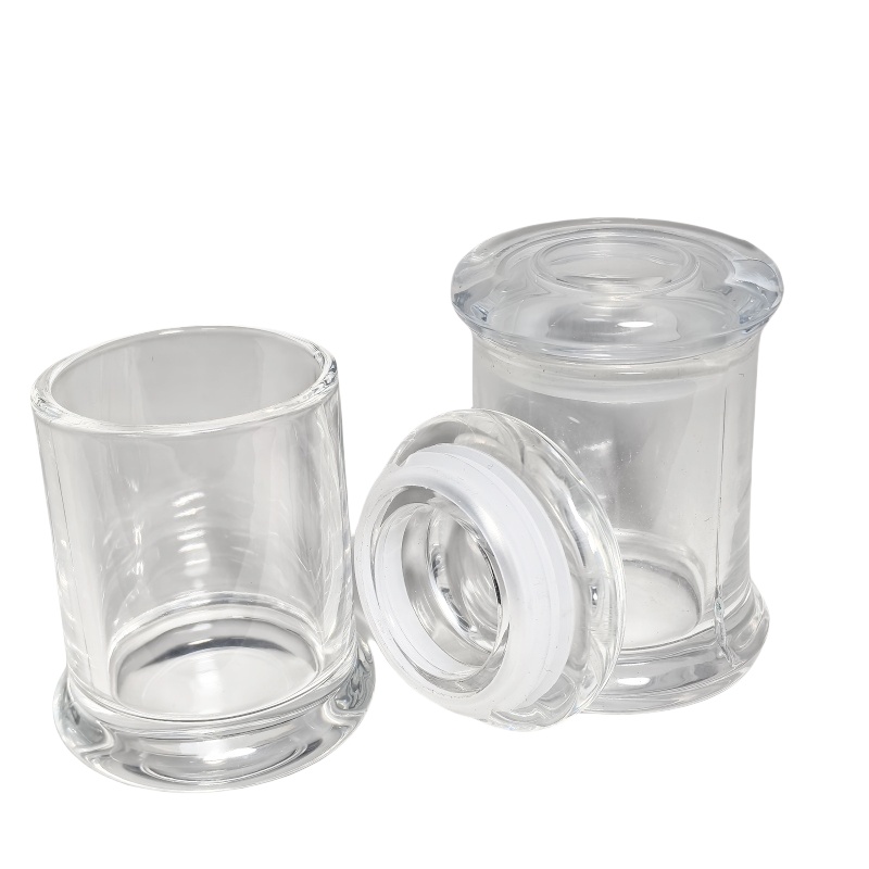 Custom Electroplate Glass Stash Jar PVC Seal Concentrate
