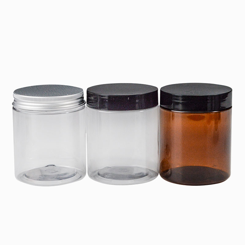 PET Plastic Cosmetic Jar Amber Black 50ML 100ML 120ML Cream