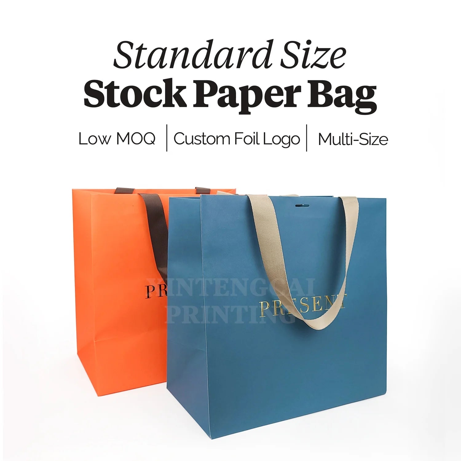 MOQ 100 Standard Sizes Custom Logo Stock Art Paper Gift Bag MOQ 100 Standard Sizes Custom Logo Stock Art Paper Gift Bag