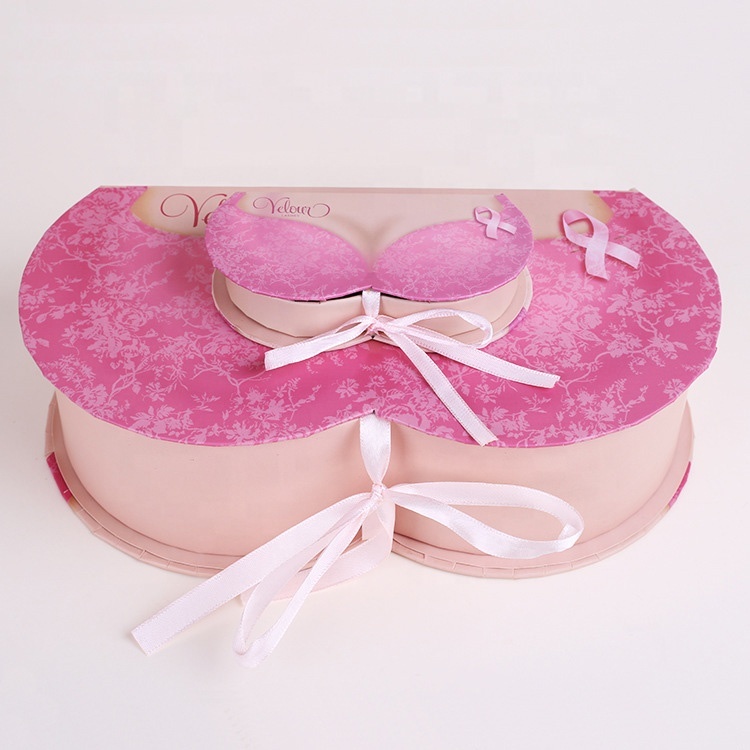 Creative sexy big chest shape underwear box with ribbon Creative sexy big chest shape underwear box with ribbon