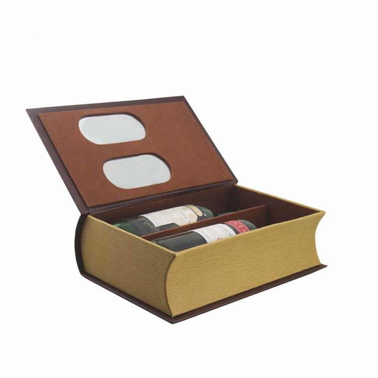 2 bottles book shape leather box for wine and whiskey 2 bottles book shape leather box for wine and whiskey