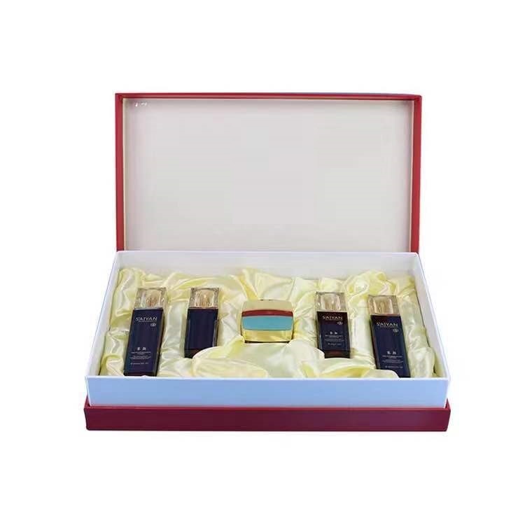 Chinese factory custom Skincare set gift box with Raffia Chinese factory custom Skincare set gift box with Raffia